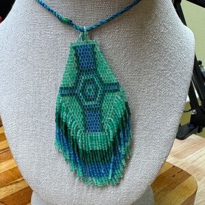 Beaded Necklace in Green and Blue 2/$22